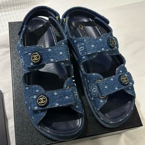 Chanel denim dad sandals